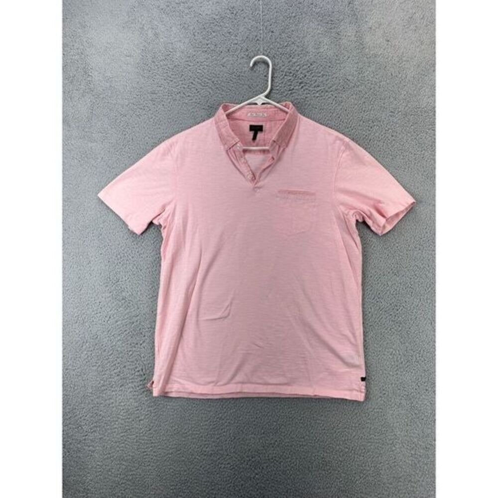 Good Man Shirt Adult Large Pink Polo Short Sleeve Rugby 100% Cotton Pocket Mens